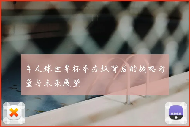 年足球世界杯举办权背后的战略考量与未来展望